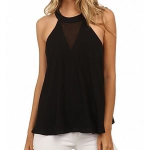 NWOT Sam Edelman Chiffon Inset Halter Top XS